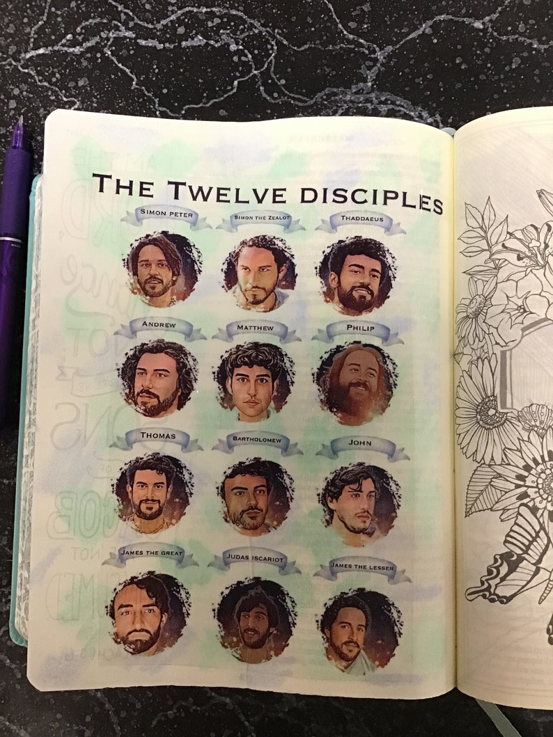 The Twelve Disciples Men of the Bible Series Bible Journaling Printable ...