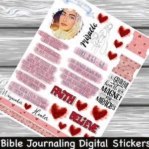 Woman With The Issue Of Blood - Women of the Bible Series Bible Journaling Printable Sticker Sheet Digital PDF Download