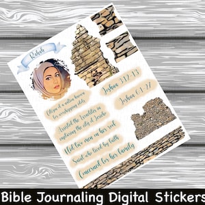 Rahab - Women Of The Bible Series Bible Journaling Printable Sticker Sheet Instant Digital Download