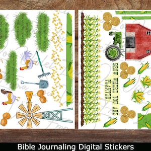 Grow Where You Are Planted Bible Journaling Stickers Instant Digital Download