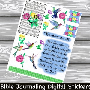 I’ll Fly Away Hummingbird Edition Hymn Sticker Series Bible Journaling Printable Sticker Sheet Instant Digital Download