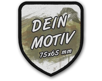 Hook and loop patch with crest featuring your design, 7.5 x 6.5 cm, high-quality print || Personalized design || Patch Custom Design #27890