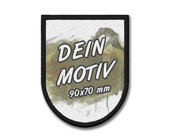 Semicircular patch 9 x 7 cm with your own design | High-quality print | Hook and loop backing | Custom design patch #39563