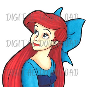 Ariel, Little Mermaid, Ariel Drawing, Princess Drawing Art, Mermaid, Ocean, Digital Art