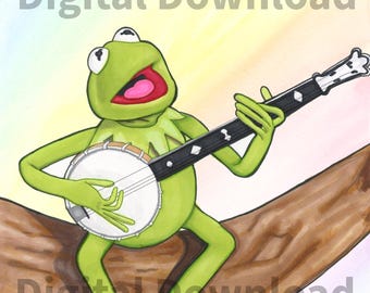 Impresión artística de la Rana Gustavo, arte de los Muppets (descarga digital)