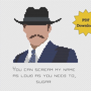 Agent Whiskey Pedro Pascal Cross Stitch Pattern