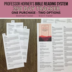 Bible Bookmark Trackers | Professor Grant Horner's Reading System | Daily Bible Reading | Bible Reading Plan | Printable PDF Download