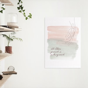 All Other Ground is Sinking Sand - Christian Wall Art - PDF - Print at home - Frame not included - My Hope is Built on nothing less hymn
