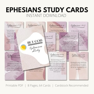 PERO DIOS / Tarjetas de Estudio de Efesios / Meditar en la Palabra de Dios / Tarjetas de Escritura de Versículos Bíblicos / PDF Imprimible / Estudio Bíblico para Mujeres