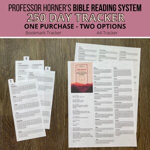 A4 Bible Bookmark Trackers | Professor Grant Horner&#39;s Reading System | Daily Bible Reading | A4 Printable PDF Download