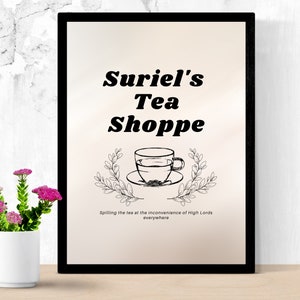 ACOTAR inspired Suriel&#39;s Tea Shoppe Wall Art