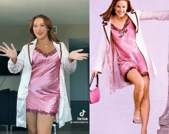 READ DESCRIPTION- Pink 13 Going on 30 Inspired Jenna Rink Slip Dress- Perfect for 30th Birthdays and y2k Costume Parties