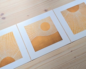 3 prints in a set - sun rays for the winter