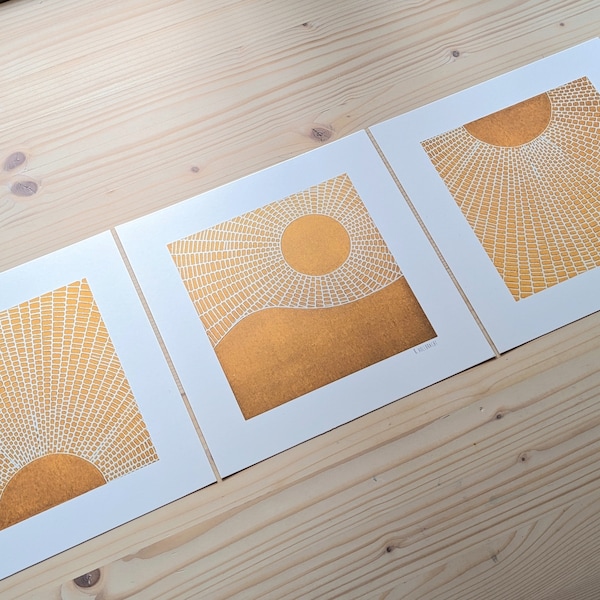 3 prints in a set - sun rays for the winter
