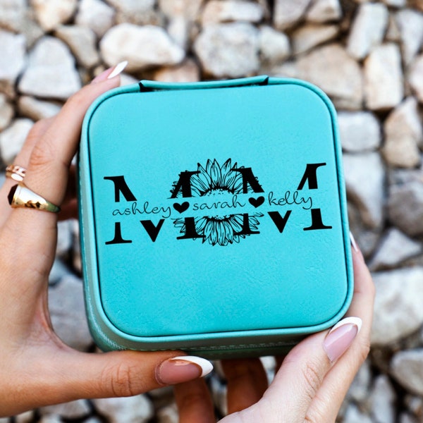 Mother's Day Gift, Personalized Jewelry Case, Mum Birthday Gift, First Mother's Day Gift, Mothers Day Gifts From Son, Jewelry Travel Case