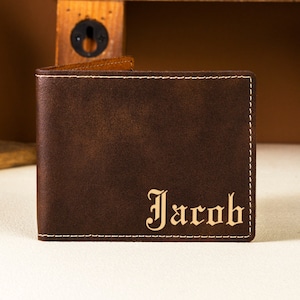 Bestseller Vatertagsgeschenk, personalisierte Brieftasche, benutzerdefinierte Lederbrieftasche, Brieftasche mit Gravur, Herrenbrieftasche, Geschenk für ihn, Geschenke für Männer