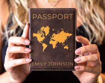 Custom Passport Holder, Monogram Passport Holder, Custom Travel Gift, Personalized Leather Passport Holder, Engraved Passport Holder