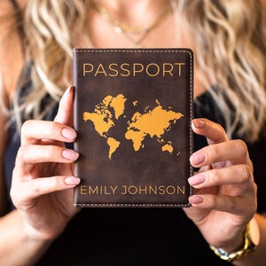 Custom Passport Holder, Monogram Passport Holder, Custom Travel Gift, Personalized Leather Passport Holder, Engraved Passport Holder