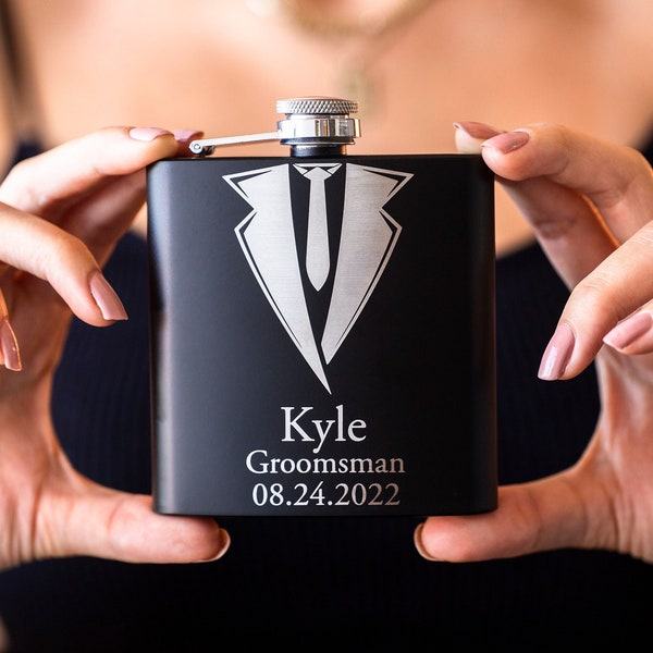 Personalized Gift Flask, Groomsmen Gifts, Engraved Flask, Gift For Him, Flask For Groomsmen, Gifts For Wedding Party, Groomsmen Flask Gift