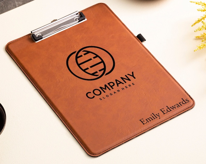 Business Logo Clipboard, Office Gifts, Nurse Graduate Gift, Corporate Gifts, School Gifts, Employee Gifts, Custom Leather Clipboard