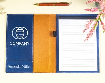 Personalized Portfolio For Business, Small Business Gifts, Corporate Gifts, Personalized Leather Journal, Leather Padfolio Men, Portfolio