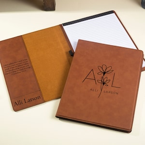 Portfolio en cuir, Portfolio en cuir à monogramme, Portfolio en cuir personnalisé, Organiseur en cuir, Porte-documents en cuir pour hommes, Portfolio personnalisé