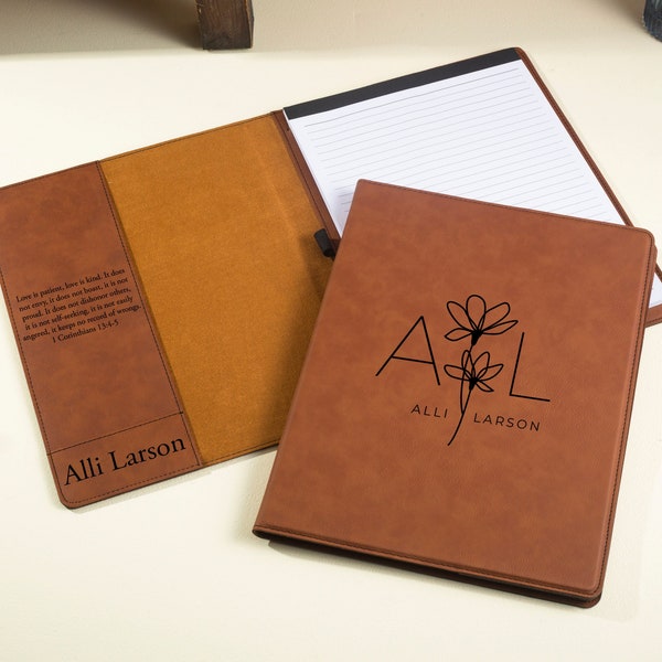 Leather Portfolio, Monogrammed Leather Portfolio, Personalized Leather Portfolio, Leather Organizer, Leather Padfolio Men, Custom Portfolio