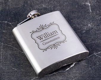 Groomsman Flask, Engraved Flask, Monogrammed Flask, Engraved Dad Gift, Flask For Groomsmen, Personalized Flask, Best Groomsman Gifts