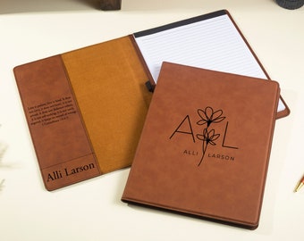 Leather Portfolio, Monogrammed Leather Portfolio, Personalized Leather Portfolio, Leather Organizer, Leather Padfolio Men, Custom Portfolio