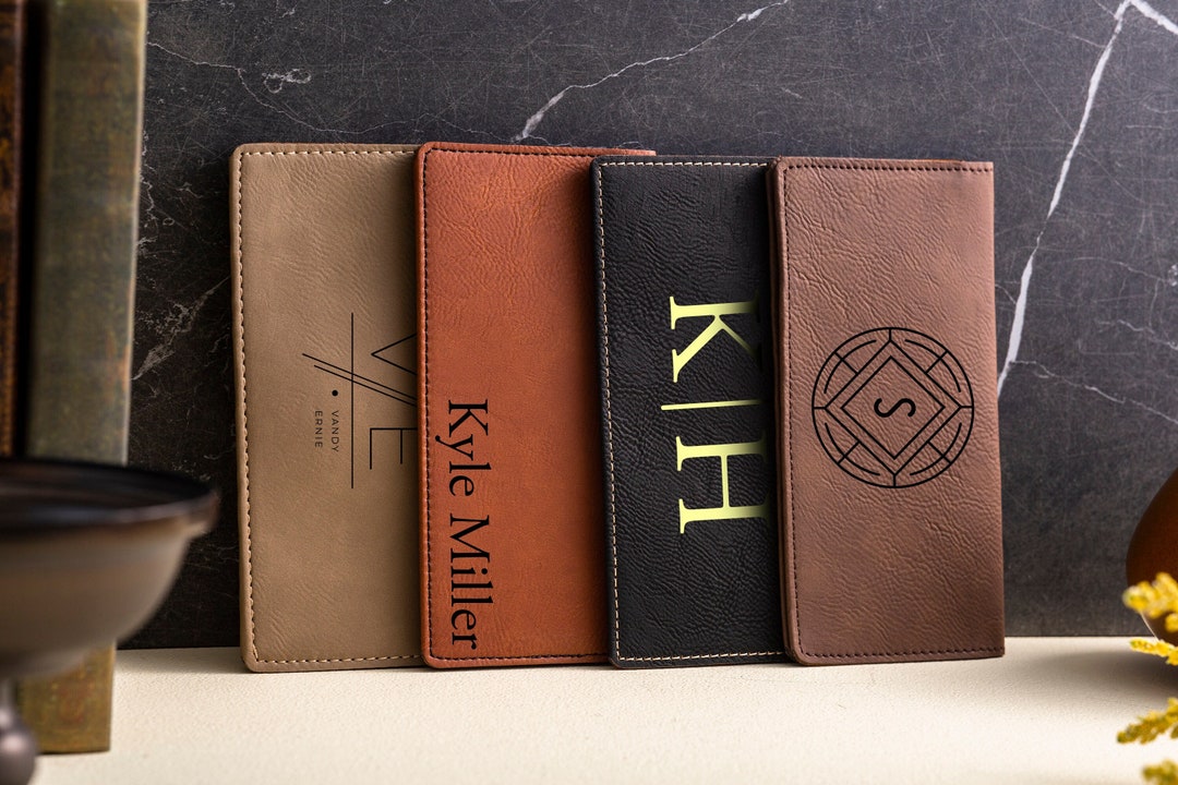 Personalized Checkbook Cover, Leather Checkbook Cover, Checkbook Wallet
