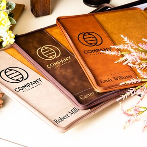Personalized Business Portfolio, Business Gifts, Small Business Gifts, Personalized Journal, Corporate Gifts, Custom Leather Padfolio image 2