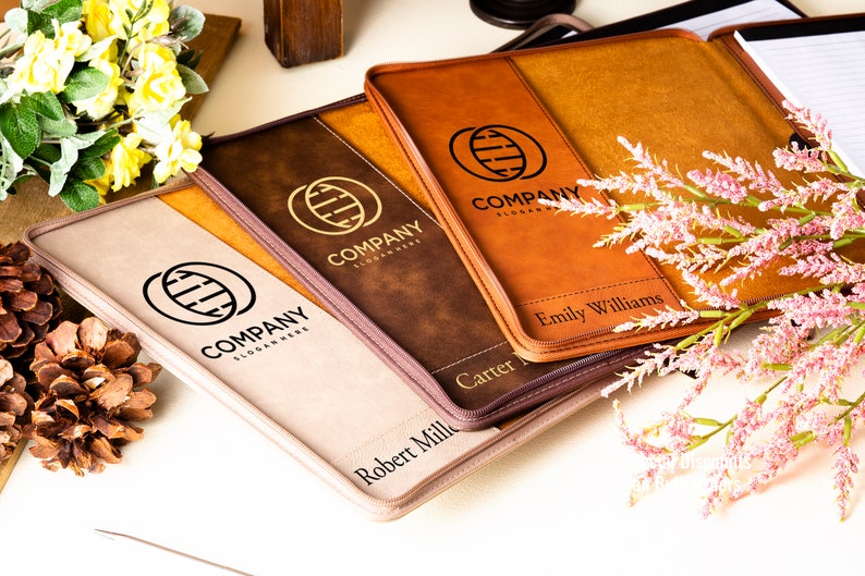 Personalized Business Portfolio, Business Gifts, Small Business Gifts, Personalized Journal, Corporate Gifts, Custom Leather Padfolio image 2