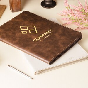 Personalized Business Portfolio, Business Gifts, Small Business Gifts, Personalized Journal, Corporate Gifts, Custom Leather Padfolio image 3