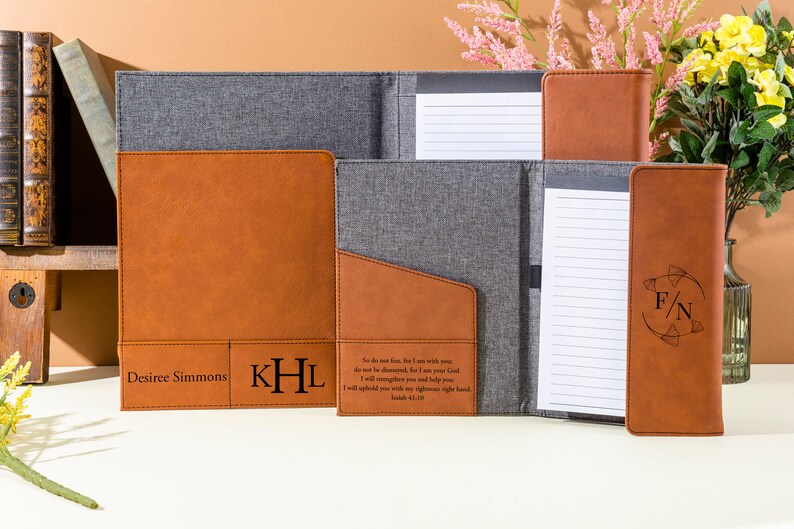 Personalized Leather Portfolio Legal Pad Size Notebook Etsy