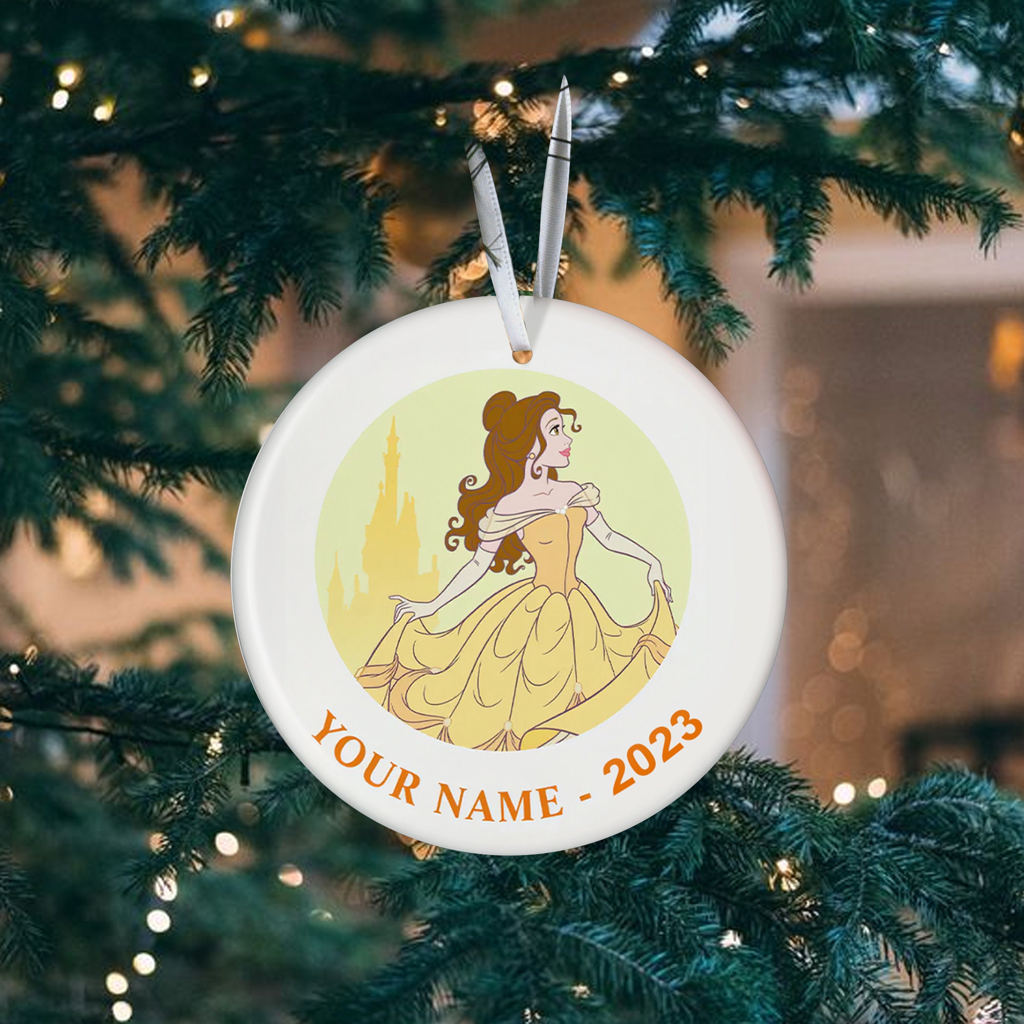 Discover Personalized Belle Princess Disney Christmas Ornament