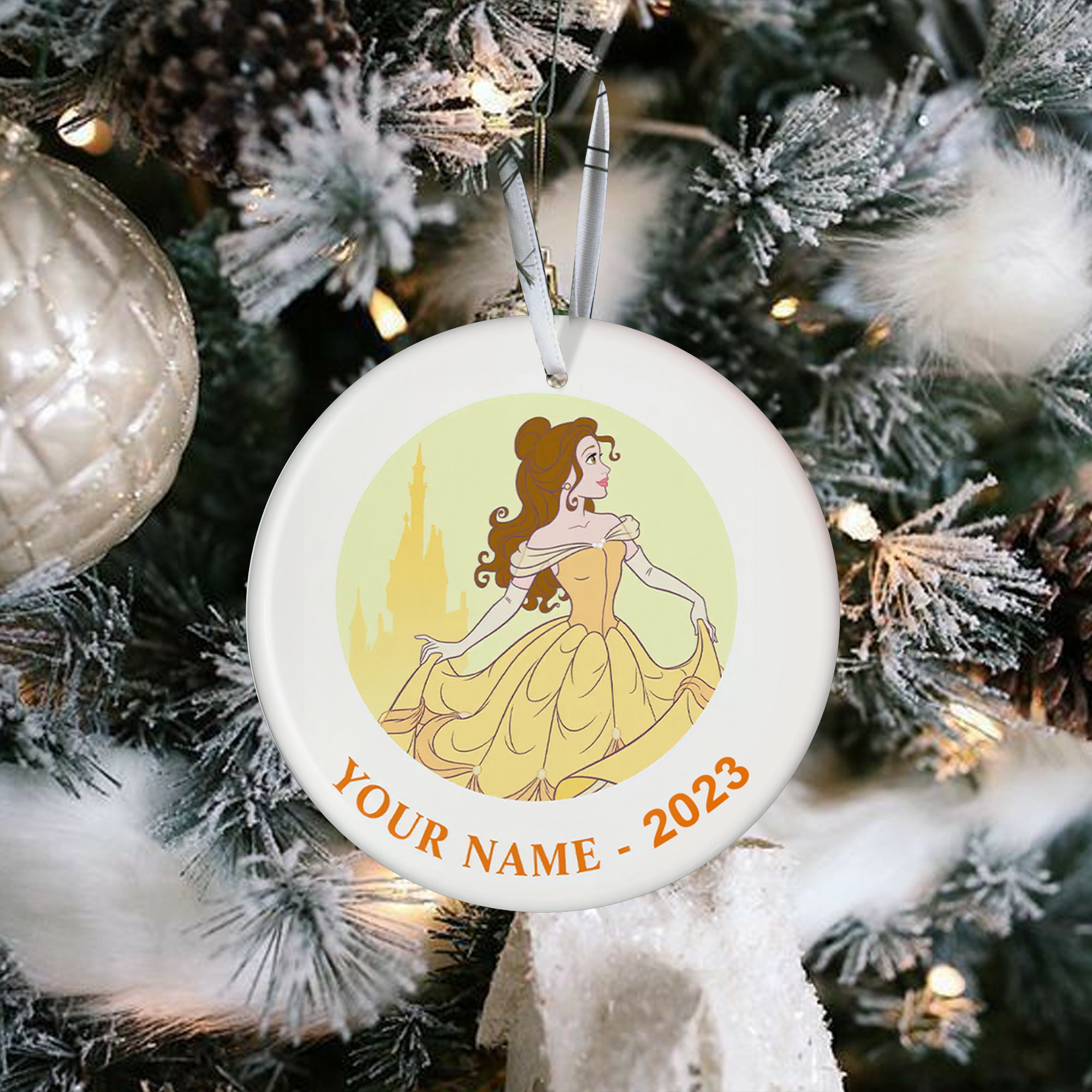 Discover Personalized Belle Princess Disney Christmas Ornament