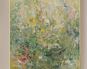 Abstract original flower oil painting decor living room decor
