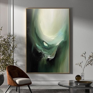 Large Green Abstract Painting Green Art Modern Abstract Painting Contemporary Painting Original Abstract Art Home Decoration Boho Decor