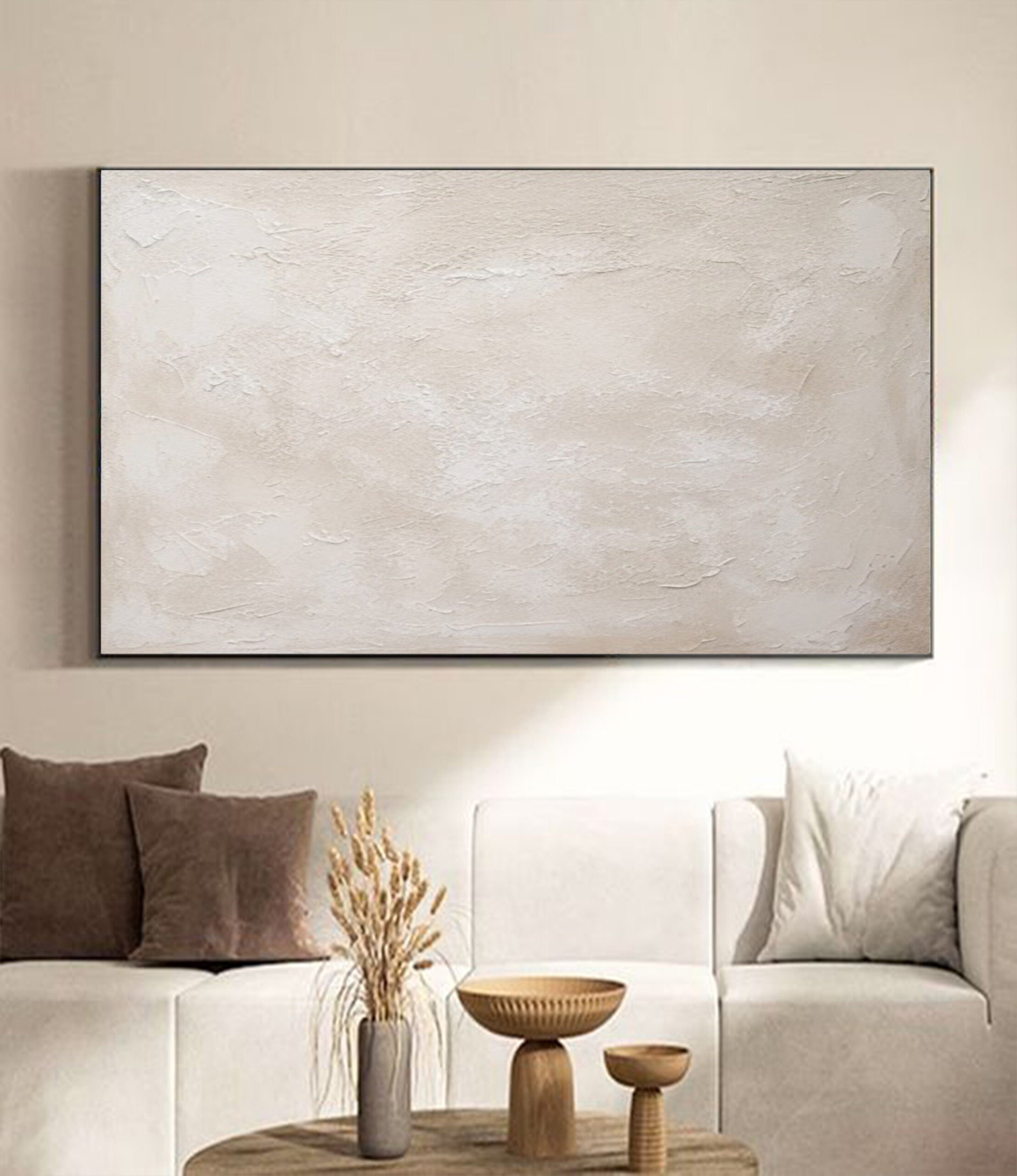 Large Gray Abstract Painting on Canvas Texture Wall Art Wabi Sabi Art ...