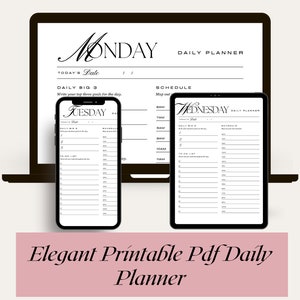 Elegant Printable Pdf Daily Planner Printable Pdf Daily - Etsy
