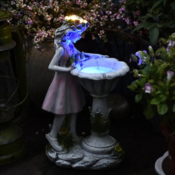 Garden Outdoor Decor,Angel Fairy with Solar Light Garden Statues Outsides Decorations,Ornament Gift for Patio Yard Lawn Porch