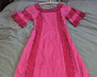 Hand-made MAXI DRESS Hot Pink