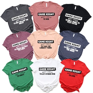 Game Night Most Likely Quotes and Custom Shirt, Game Night Group Shirts, Funny Game Night Family Shirts, Custom Family Shirt, Funny Group