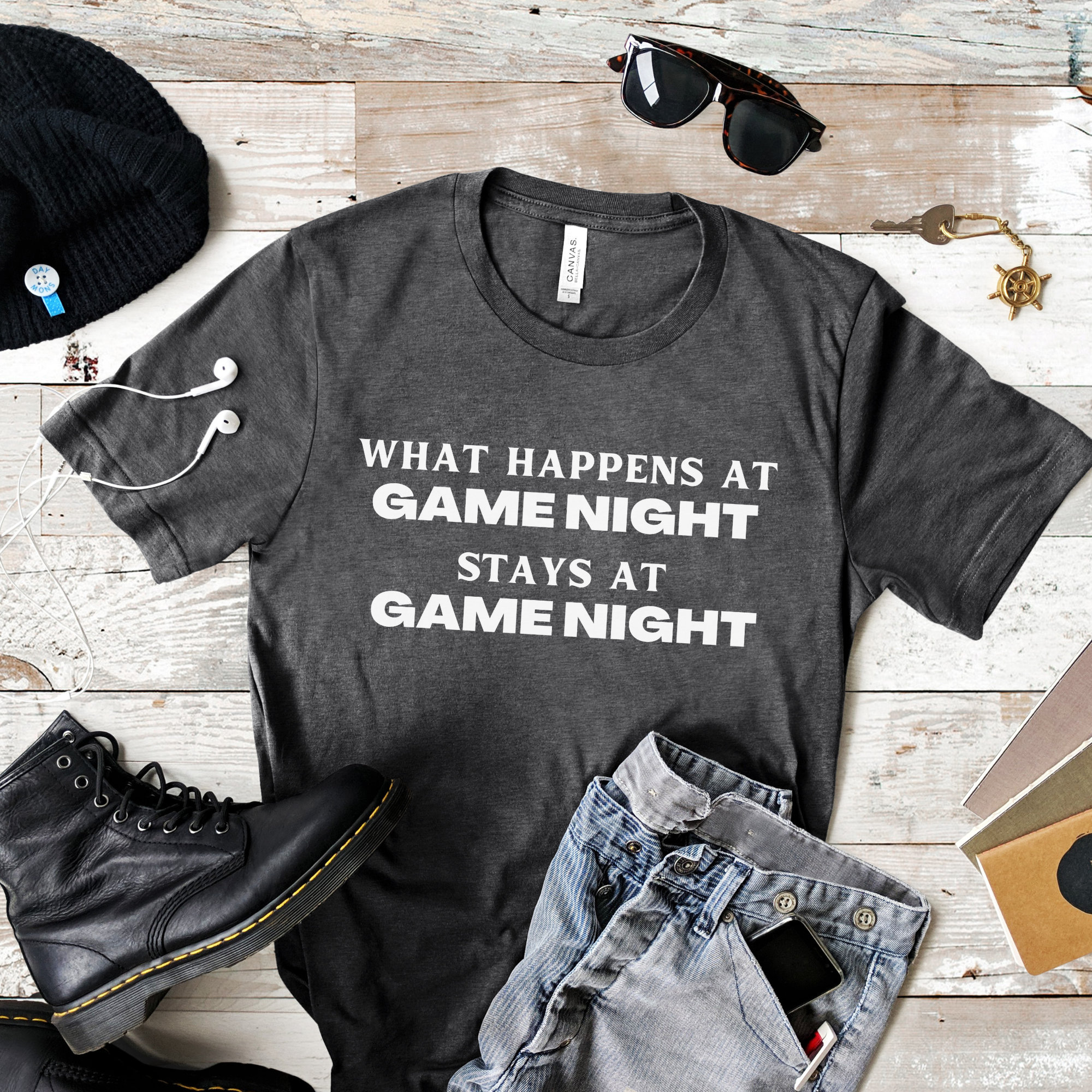 What Happens at Game Night Stays at Game Night T Shirt, Funny Board