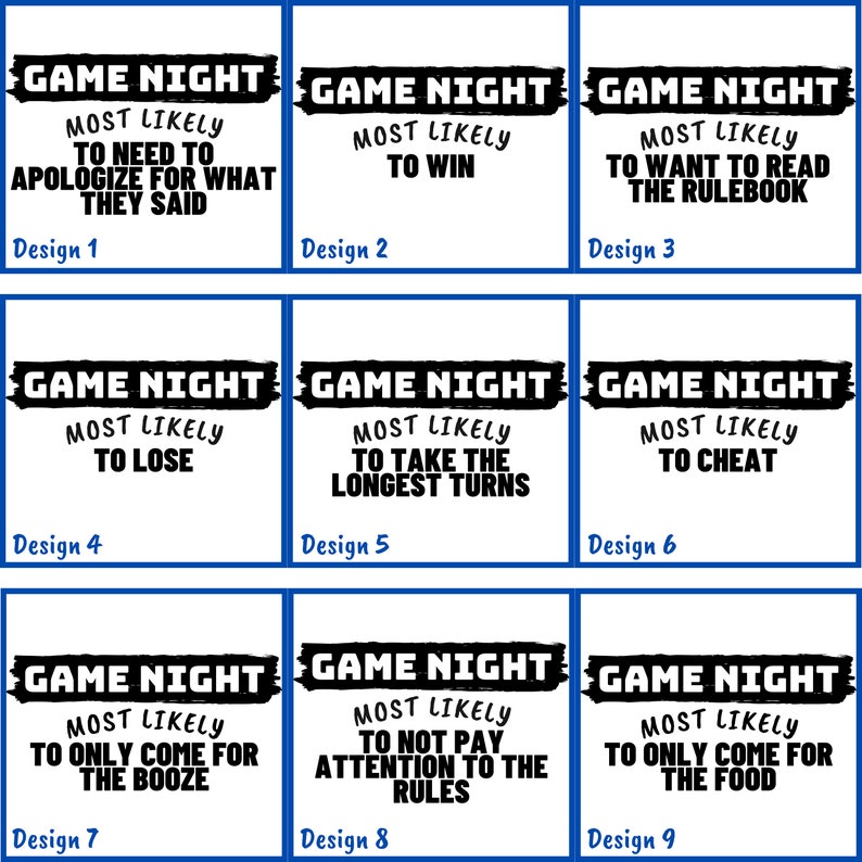 Game Night Most Likely Quotes and Custom Shirt Game Night Etsy