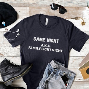 Game Night aka Family Fight Night T Shirt, Funny Game Night Shirt, Funny Board Game Shirt, Board Game Gift, Gift for Gamers, Catan Shirt