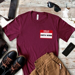 Anita Winn Name Tag Game Night Shirt, Funny Game Night Shirt, Funny Board Game Shirt, Winner Shirt, Game Shirt, Family Game Night, Game Gift