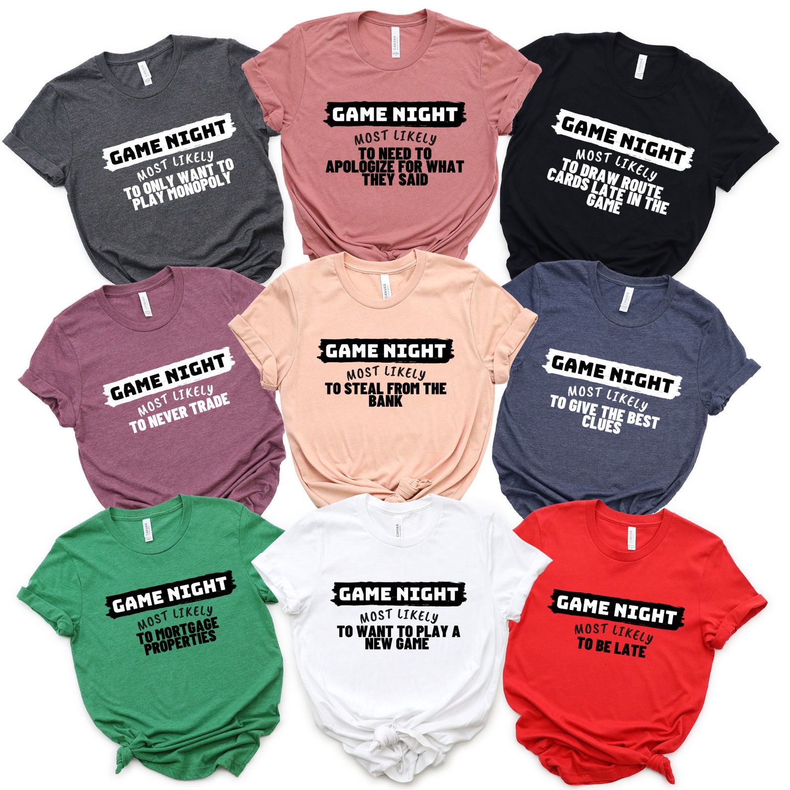 Game Night Most Likely Quotes and Custom Shirt Game Night Etsy