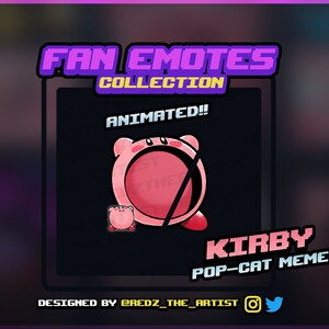 ANIMATED!! Fan Emotes Collection - Kirby (Pop Cat Meme)