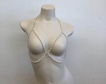 Halter Body Chain Jewelry, Choker Bodyhain, Belly Chain, Chest Chain, Chain Bra, Exotic Chain, Festival Fashion, Chest Necklace, Swim